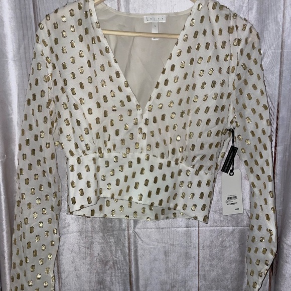 Leith Ivory and gold side zip blouse - Picture 1 of 3
